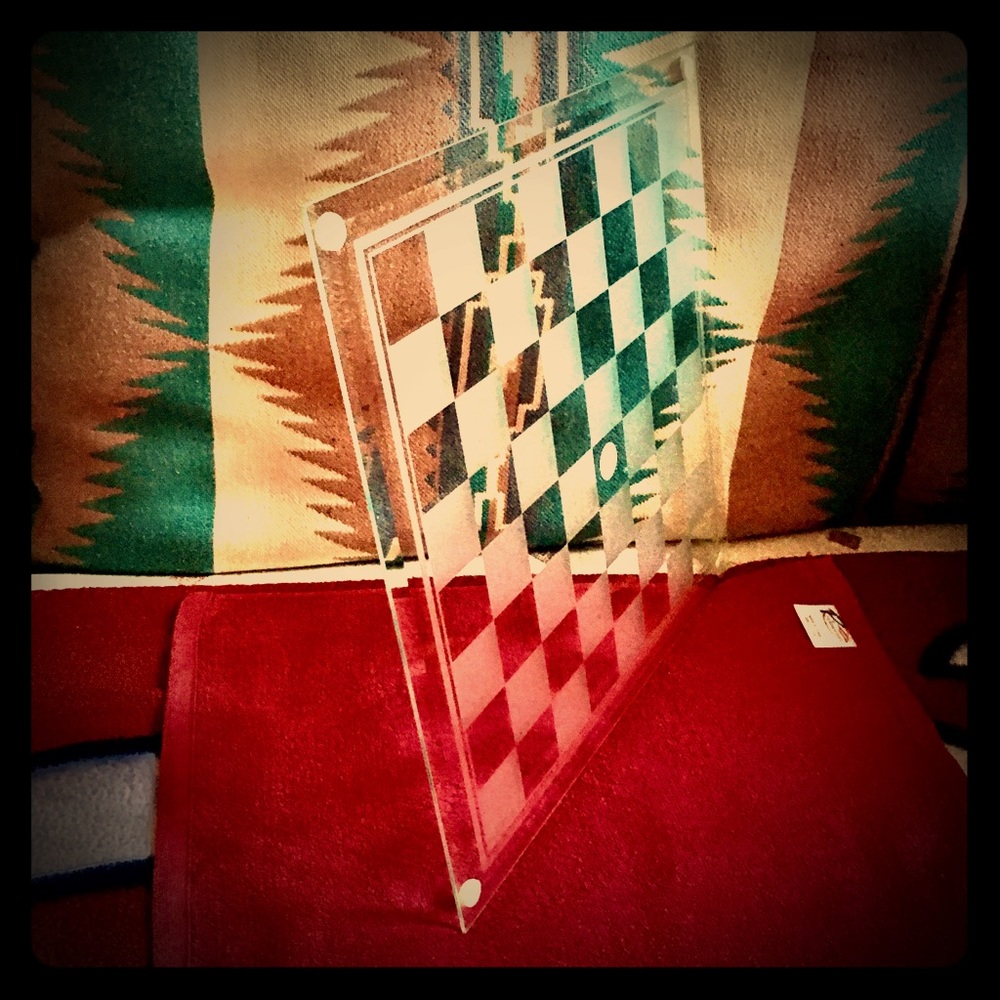 Glass Chess & Checker Set